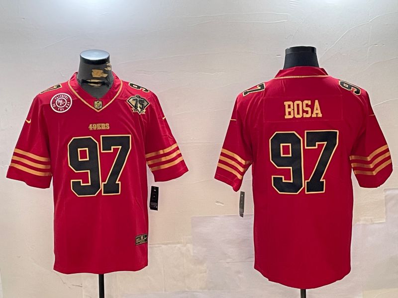 Men San Francisco 49ers #97 Bosa Red Gold 2024 Nike Limited NFL Jersey style 12303->san francisco 49ers->NFL Jersey